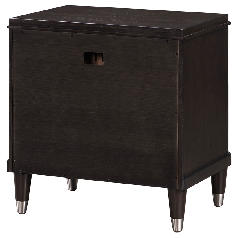 Pemberly Row Mid-Century 2-drawer Wood Nightstand Bedside Table Brown
