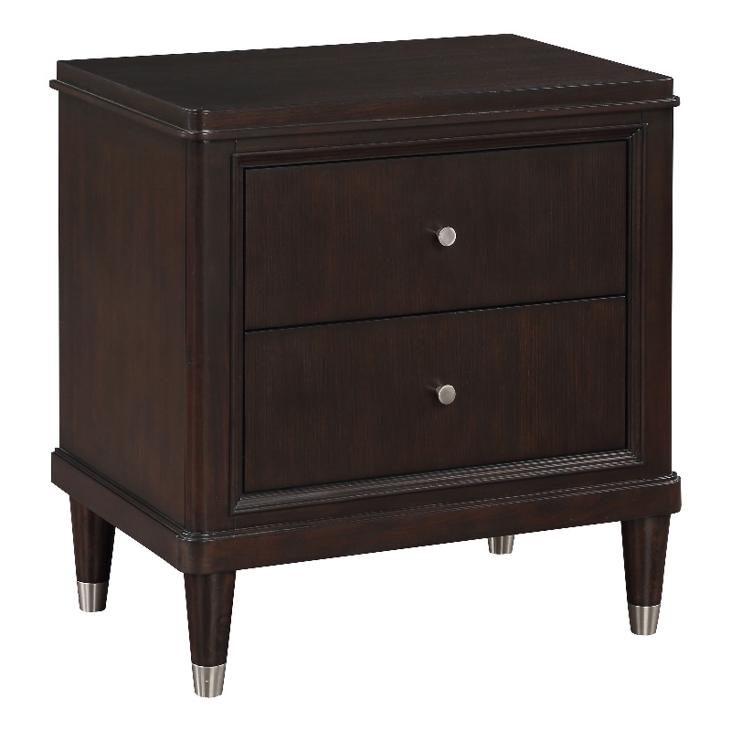 Pemberly Row Mid-Century 2-drawer Wood Nightstand Bedside Table Brown