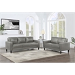 Pemberly Row 2-piece Upholstered Track Arm Faux Leather Sofa Set Gray