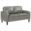 Pemberly Row 2-piece Upholstered Track Arm Faux Leather Sofa Set Gray