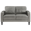 Pemberly Row 2-piece Upholstered Track Arm Faux Leather Sofa Set Gray