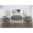 Pemberly Row 3-piece Upholstered Track Arm Faux Leather Sofa Set Gray