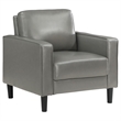 Pemberly Row 3-piece Upholstered Track Arm Faux Leather Sofa Set Gray