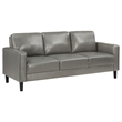 Pemberly Row 3-piece Upholstered Track Arm Faux Leather Sofa Set Gray