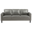 Pemberly Row 3-piece Upholstered Track Arm Faux Leather Sofa Set Gray