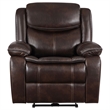 Pemberly Row Faux Leather Upholstered Power Recliner Chair Dark Brown