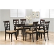 Pemberly Row 7-piece Wood Oval Dining Set with Extension Leaf Cappuccino & Beige