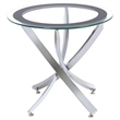 Pemberly Row 3-piece Round Glass Top Metal Base Coffee Table Sets Chrome & Black