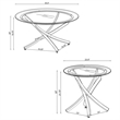 Pemberly Row 3-piece Round Glass Top Metal Base Coffee Table Sets Chrome & Black
