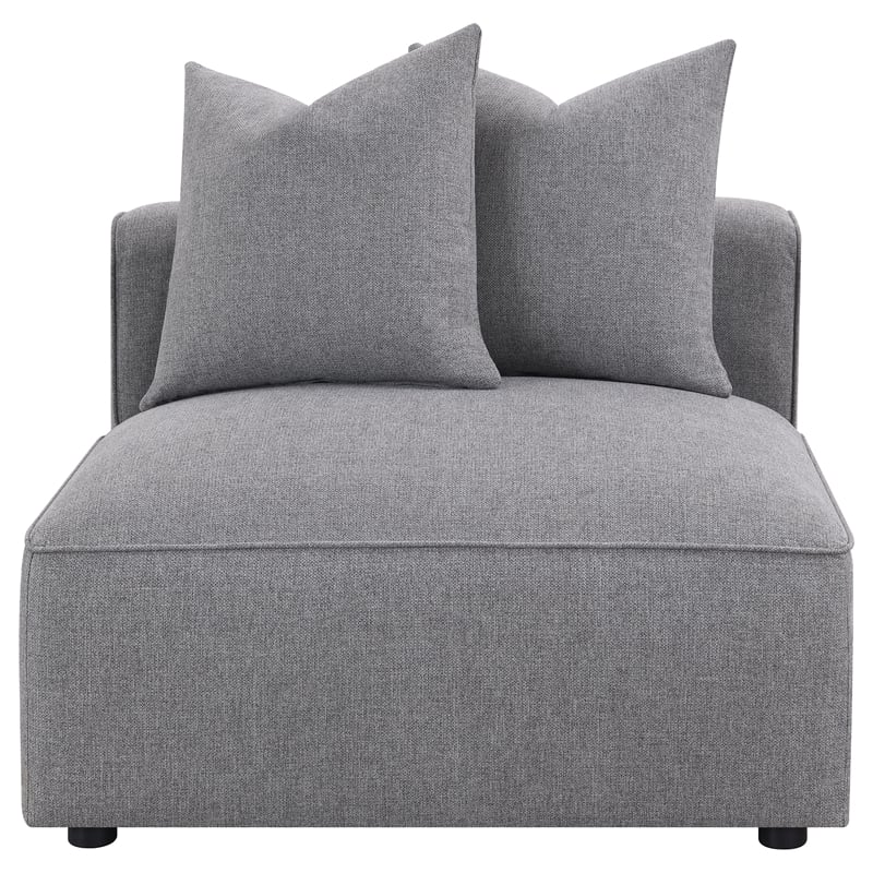 Pemberly Row Fabric Upholstered Tight Seat Armless Chair Gray