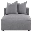 Pemberly Row Fabric Upholstered Tight Seat Armless Chair Gray