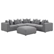 Pemberly Row Fabric Upholstered Tight Seat Armless Chair Gray