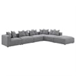 Pemberly Row Fabric Upholstered Tight Seat Armless Chair Gray