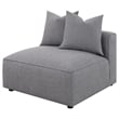 Pemberly Row Fabric Upholstered Tight Seat Armless Chair Gray