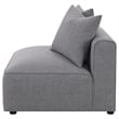 Pemberly Row Fabric Upholstered Tight Seat Armless Chair Gray