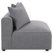 Pemberly Row Fabric Upholstered Tight Seat Armless Chair Gray