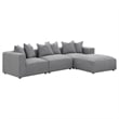 Pemberly Row Fabric Upholstered Tight Seat Armless Chair Gray