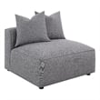 Pemberly Row Fabric Upholstered Tight Seat Armless Chair Gray
