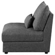 Pemberly Row Fabric Upholstered Armless Chair in Barely Black