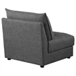 Pemberly Row Fabric Upholstered Armless Chair in Barely Black