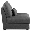 Pemberly Row Fabric Upholstered Armless Chair in Barely Black