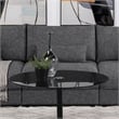 Pemberly Row Fabric Upholstered Armless Chair in Barely Black