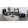 Pemberly Row Fabric Upholstered Armless Chair in Barely Black