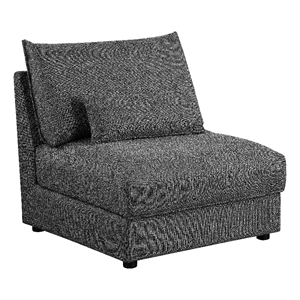 Pemberly Row Fabric Upholstered Armless Chair in Barely Black