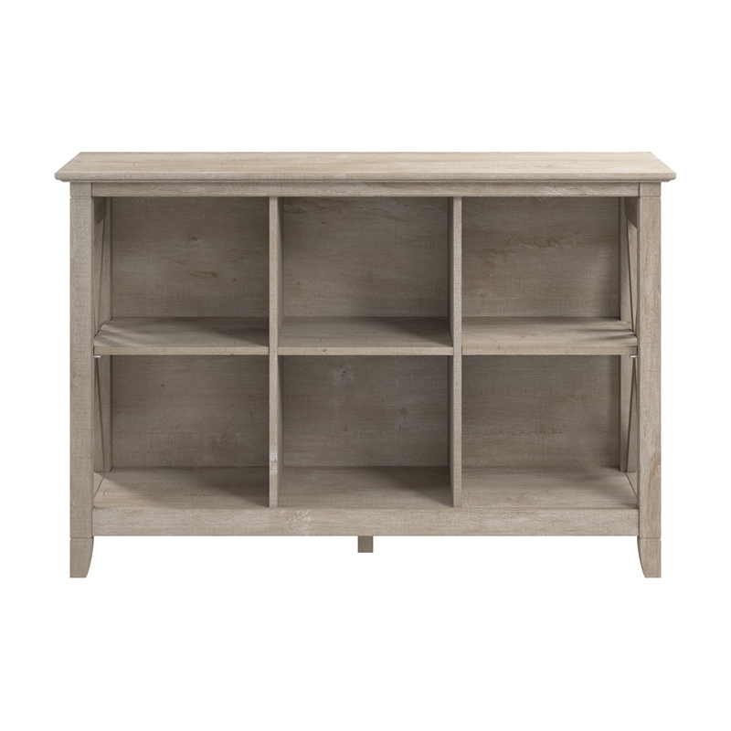 Pemberly Row 6 Cube Bookshelf Bookcase in Washed Gray - Engineered Wood
