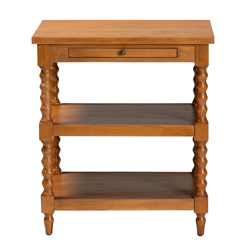 Pemberly Row Retro-Modern Walnut Brown Finished Wood End Table
