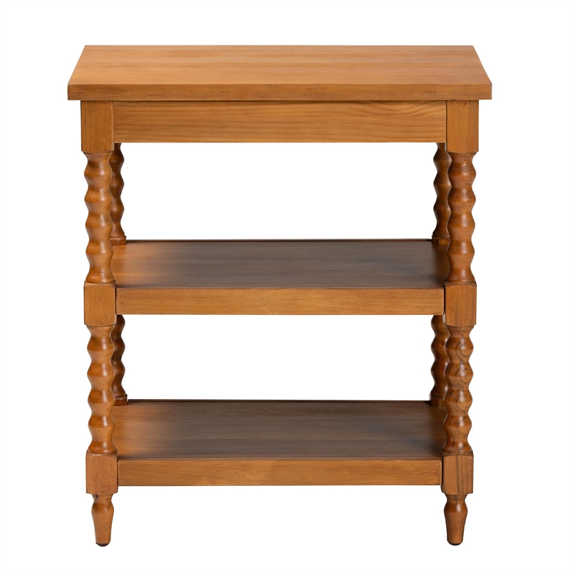 Pemberly Row Retro-Modern Walnut Brown Finished Wood End Table