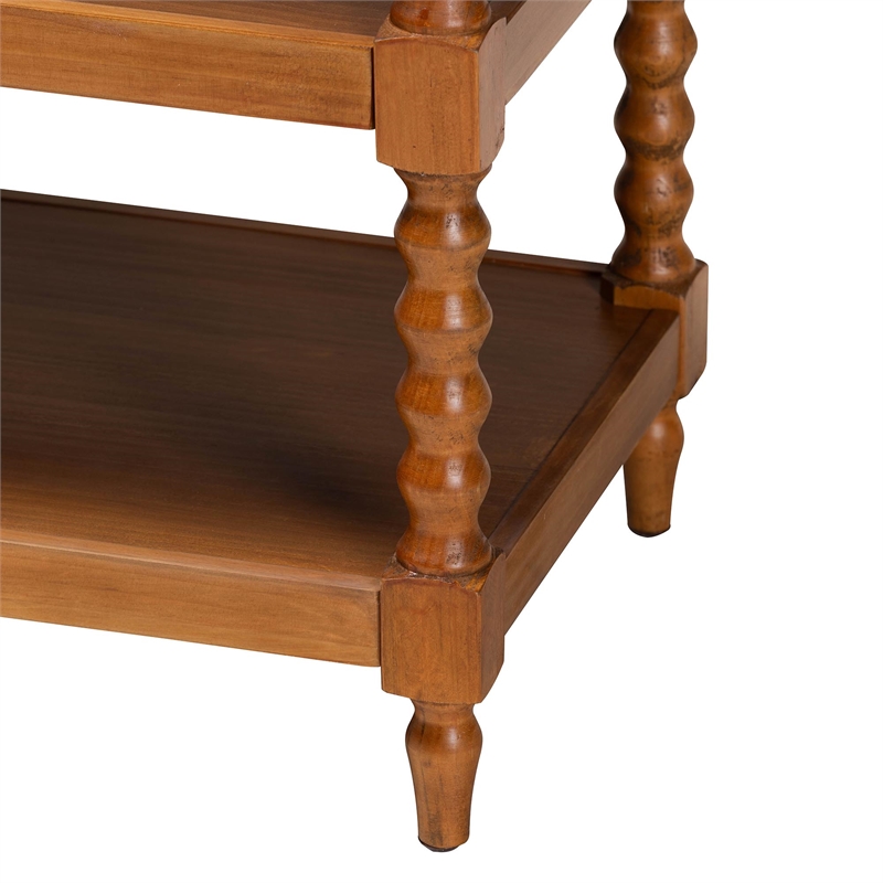 Pemberly Row Retro-Modern Walnut Brown Finished Wood End Table