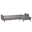 Pemberly Row Slate Fabric Upholstered Convertible Sleeper Sofa