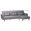 Pemberly Row Slate Fabric Upholstered Convertible Sleeper Sofa