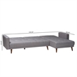 Pemberly Row Slate Fabric Upholstered Convertible Sleeper Sofa