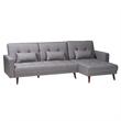 Pemberly Row Slate Fabric Upholstered Convertible Sleeper Sofa