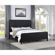 Pemberly Row Transitional Wood California King Panel Bed Black