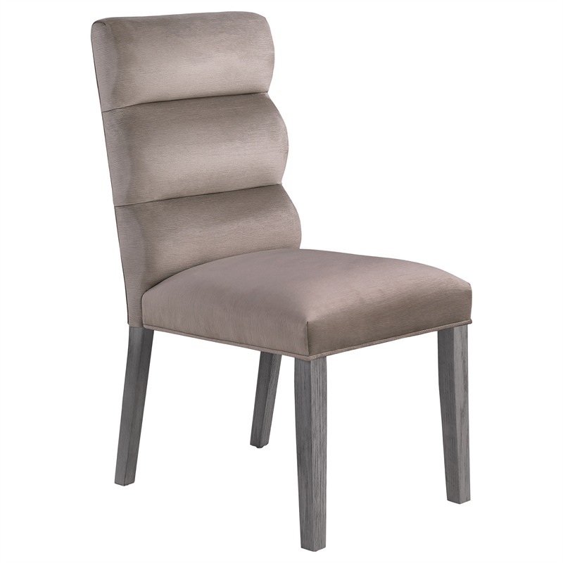Pemberly Row Modern Fabric Upholstered Dining Side Chair in Ash