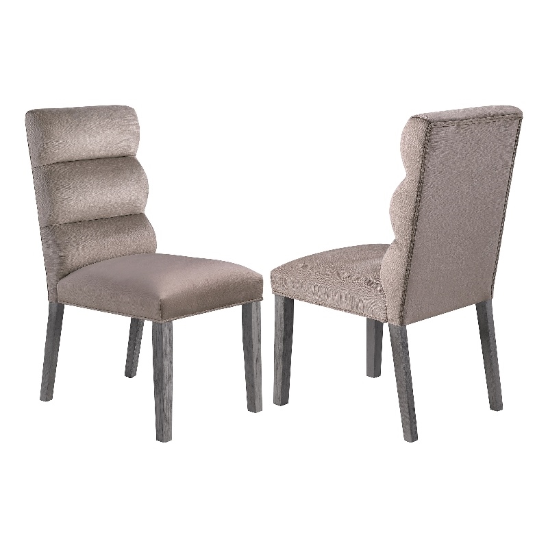 Pemberly Row Modern Fabric Upholstered Dining Side Chair in Ash