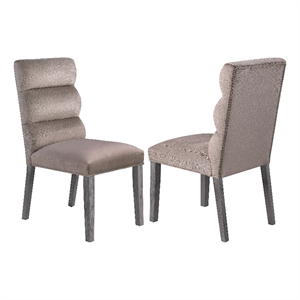 Pemberly Row Modern Fabric Upholstered Dining Side Chair in Ash
