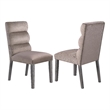 Pemberly Row Modern Fabric Upholstered Dining Side Chair in Ash