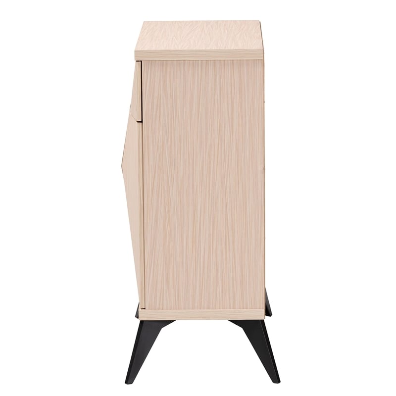 Pemberly Row Light Brown and Black Wood 2-Door Sideboard Buffet