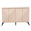 Pemberly Row Light Brown and Black Wood 4-Door Sideboard Buffet