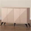 Pemberly Row Light Brown and Black Wood 4-Door Sideboard Buffet