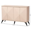 Pemberly Row Light Brown and Black Wood 4-Door Sideboard Buffet