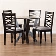 Pemberly Row Gray Fabric and Dark Brown Wood 5-Piece Dining Set