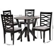 Pemberly Row Gray Fabric and Dark Brown Wood 5-Piece Dining Set
