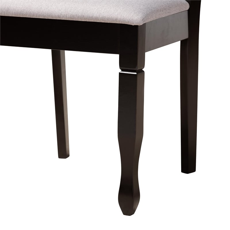 Pemberly Row Gray Fabric and Dark Brown Wood 5-Piece Dining Set