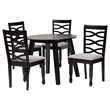 Pemberly Row Gray Fabric and Dark Brown Wood 5-Piece Dining Set