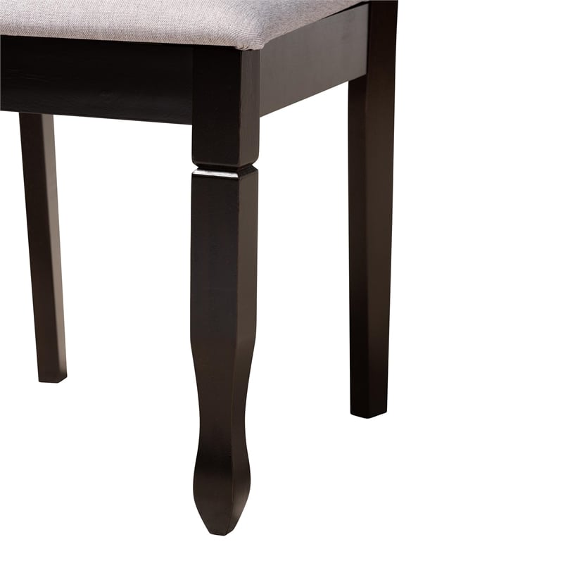 Pemberly Row Gray Fabric and Dark Brown Wood 5-Piece Dining Set